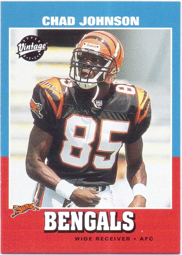 Chad Johnson 2001 Upper Deck Vintage Rookie Football Card #215 - Cincinnati Bengals