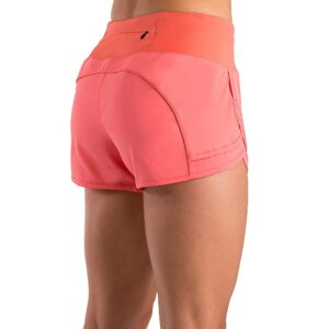 Women's Lightweight Running Shorts with Mesh Linner 3" WOD Workout Athletic Shorts for Women with Phone Pocket Coral Red