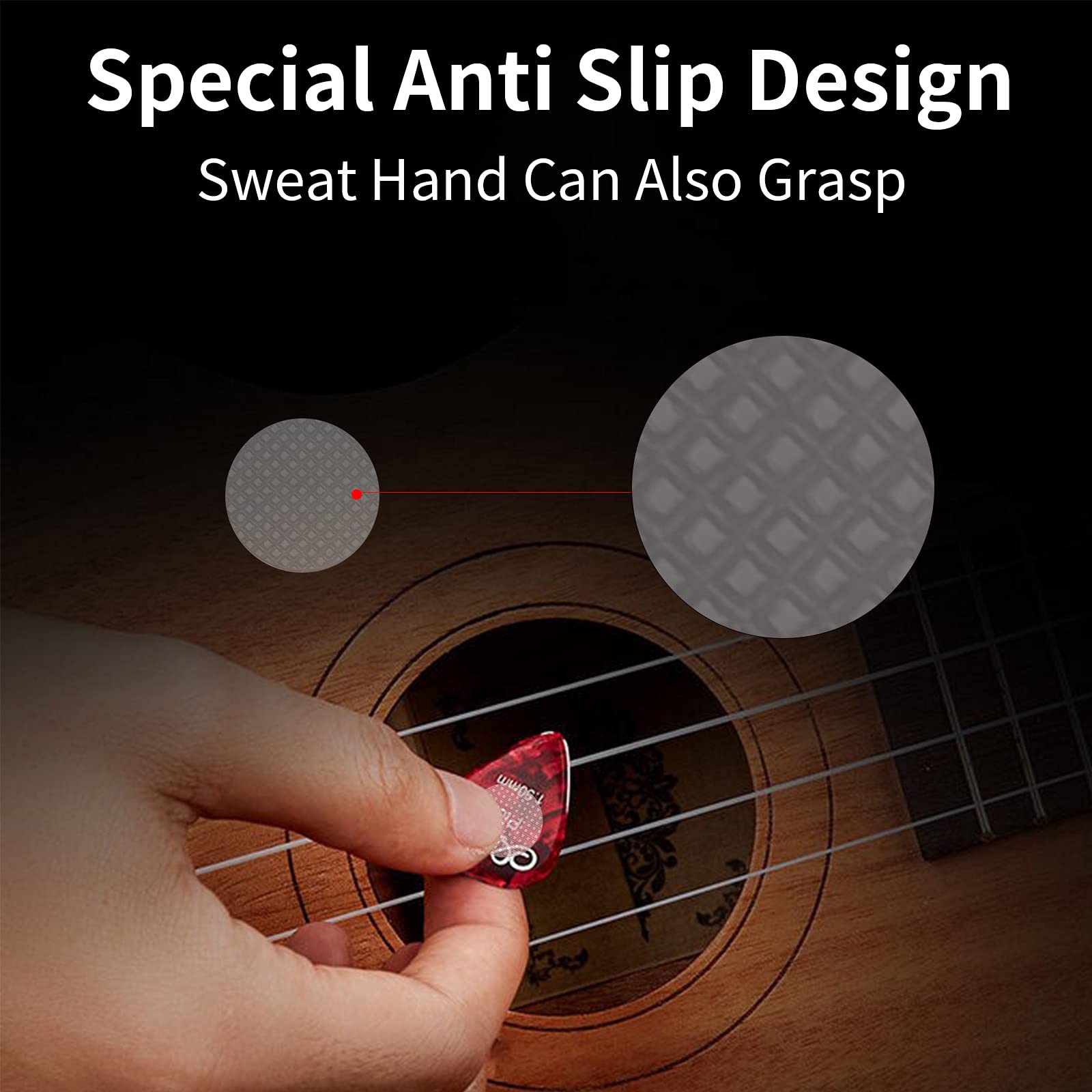 Birllaid Grips for Guitar Picks, Guitar Pick Grips Help You Hold Guitar Picks Tightly, Self Adhesive 30Grips