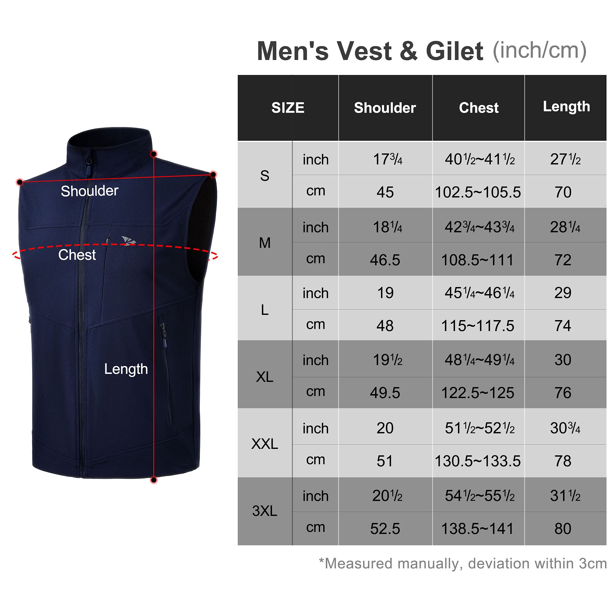 Rodeel Men's Lightweight Golf Vest Windproof Sleeveless Cycling Jacket for Hiking Running