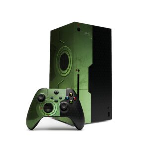 popeart "the chief" console + 1 controller 3m vinyl skin bundle for xbox series x