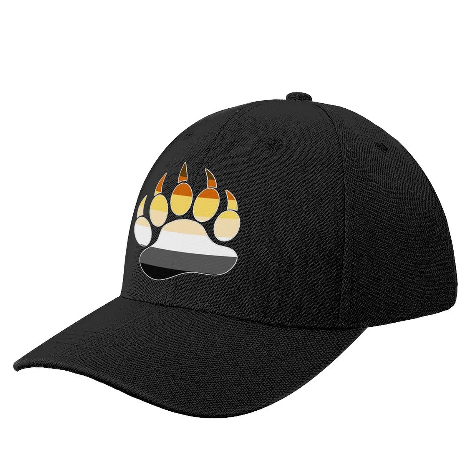 WEEDKEYCAT Gay Bear Pride Paw Unisex Classic Baseball Cap Adjustable Nylon Bonding Closure Dad Hat Outdoor Sports Hats Black-style1, One Size