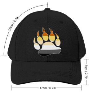 WEEDKEYCAT Gay Bear Pride Paw Unisex Classic Baseball Cap Adjustable Nylon Bonding Closure Dad Hat Outdoor Sports Hats Black-style1, One Size