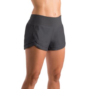 Women's Lightweight Running Shorts with Mesh Linner 3" WOD Workout Athletic Shorts for Women with Phone Pocket Dark Gray