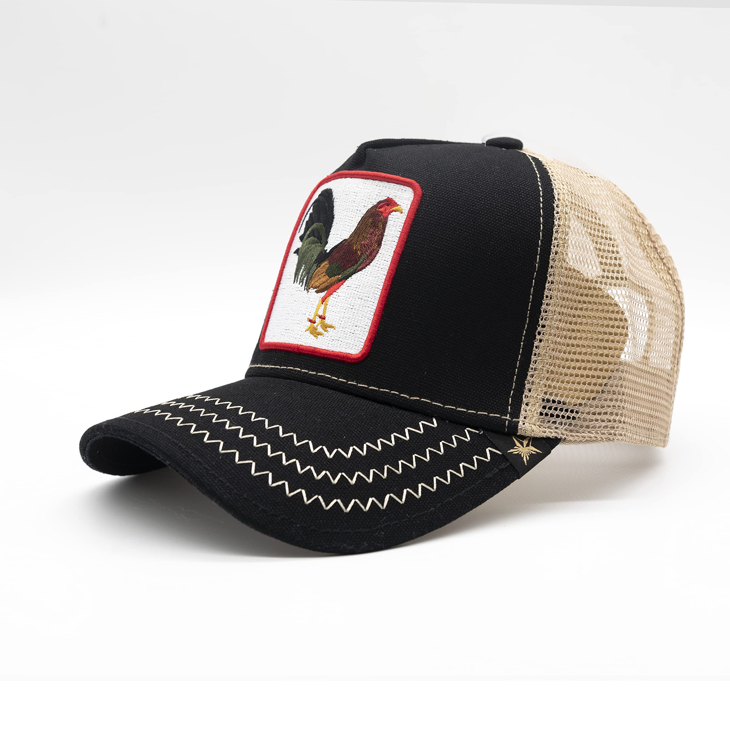 GOLD STAR HAT - Rooster Black/Beige Trucker Cap one Size (Black/Beige)