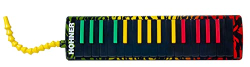 Hohner 32-Key Airboard - Rasta Print Bundle with Gig Bag and Austin Bazaar Polishing Cloth