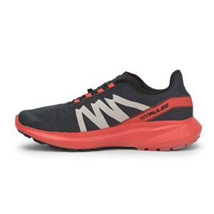 salomon hypulse trail running shoes for men, magnet/poppy red/black, 10.5