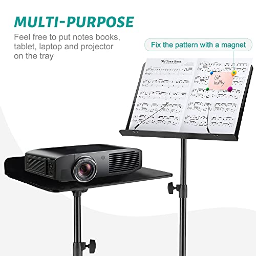 Vekkia Sheet Music Stand-Professional Portable Music Stand with Carrying Bag,Folding Adjustable Music Holder,Super Sturdy suitable for Instrumental Performance & Band & Travel