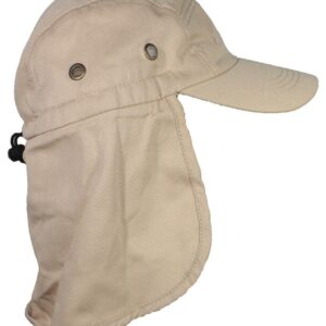 Tropic Hats Men/Women Summer Ballcap with Neckflap Protection - Khaki