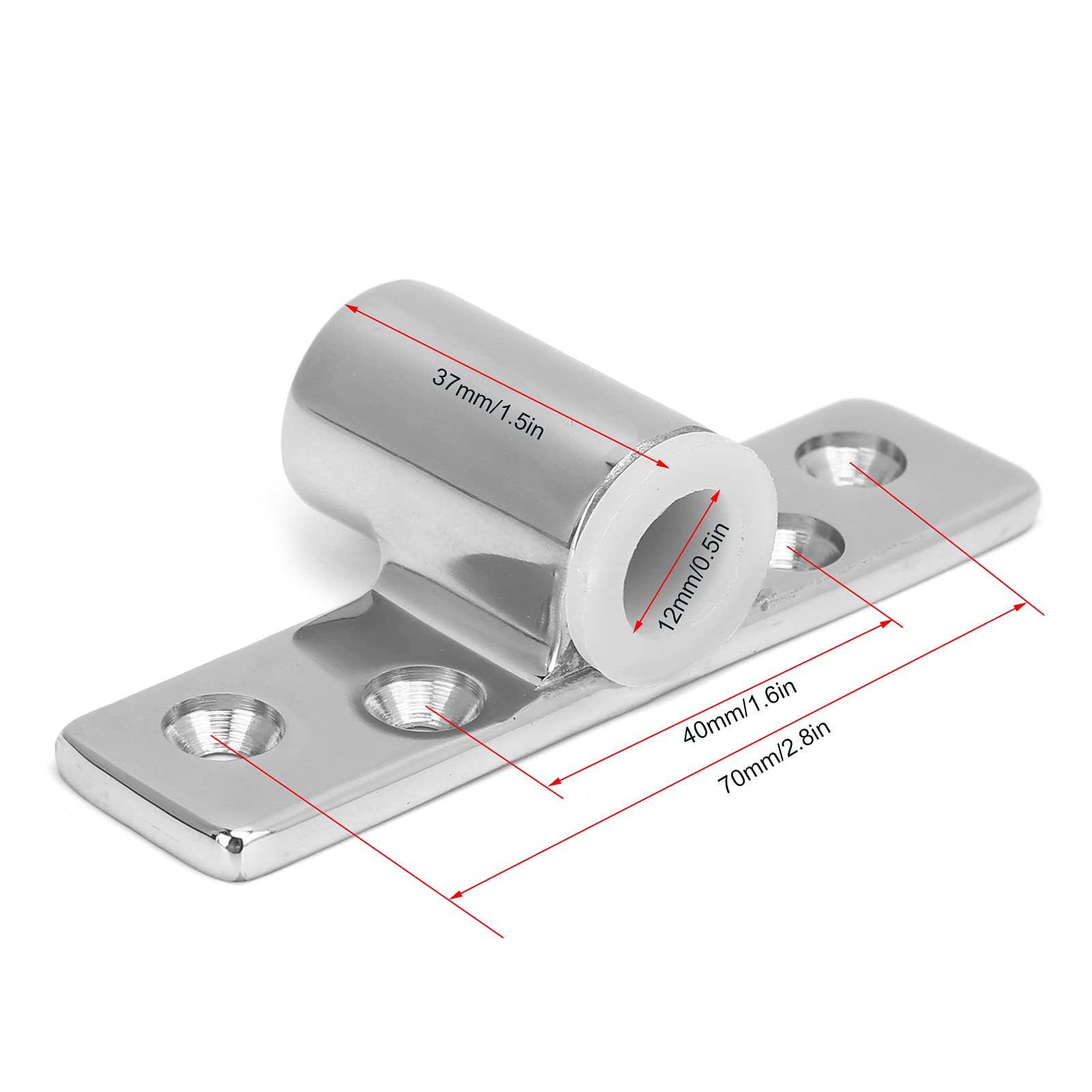 Oarlock Sockets Pair Marine Oarlock Bracket 316 Stainless Steel Side Mounted Mirror Polish Finish for 1/2in Shank Oar Lock Holder Boat Accessories