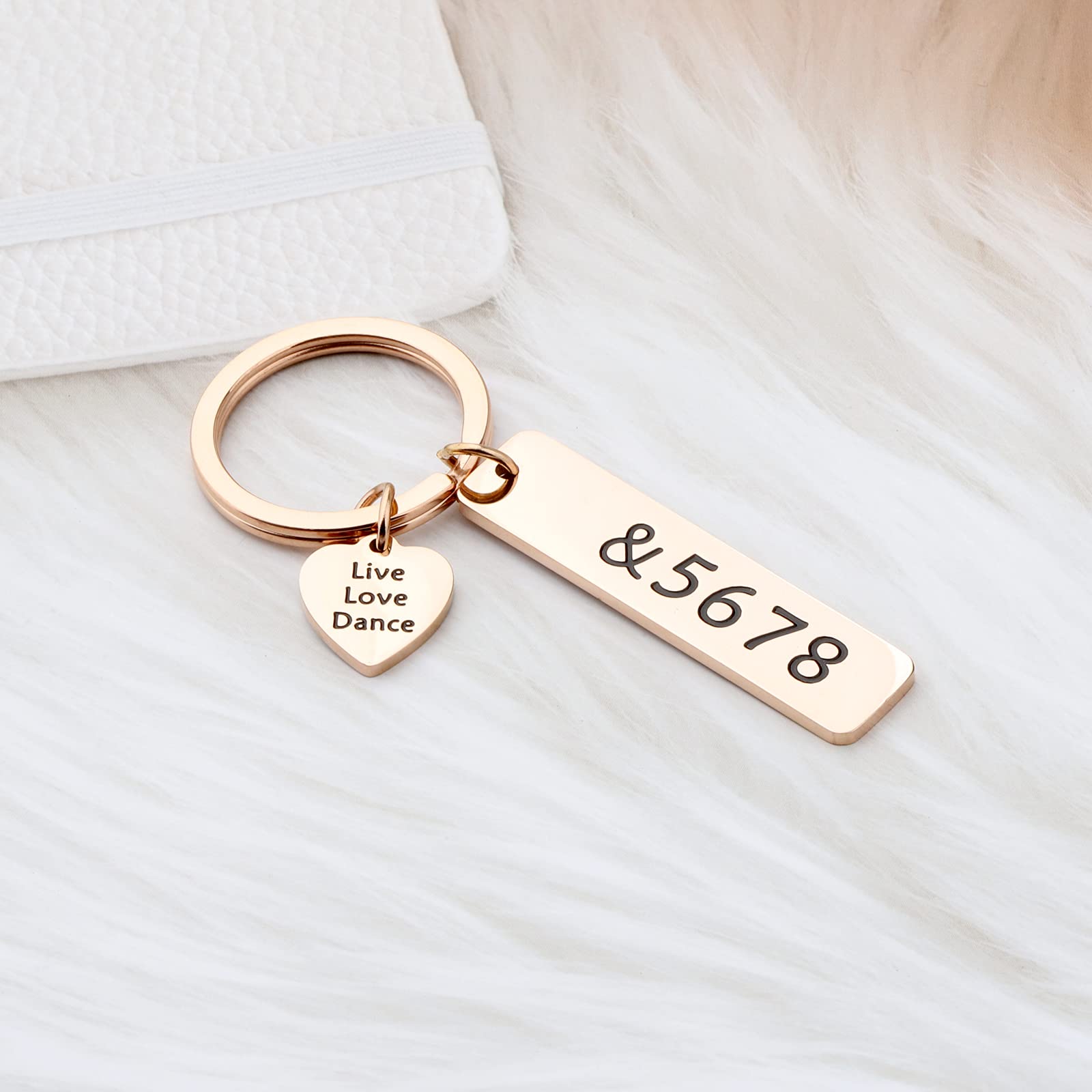 ENSIANTH Dance Teacher Gift Live Love Dance Keychain &5678 Jewelry Gift for Dance (&5678 Keychain rg)