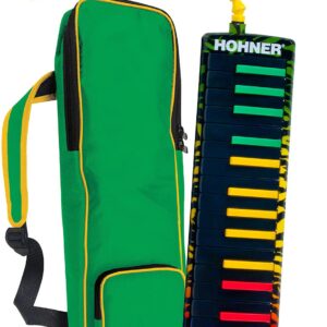 Hohner 32-Key Airboard - Rasta Print Bundle with Gig Bag and Austin Bazaar Polishing Cloth