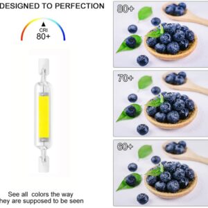 78mm 10W R7S LED Bulb 100W Halogen Equivalent 78mm J-Type 10W 120V R7S Base 6000K Cool White J Type T3 78mm Double Ended Flood Light Bulbs 360°Beam Angle Landscape Lights, Pack of 3