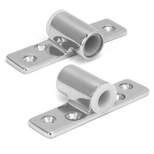 Oarlock Sockets Pair Marine Oarlock Bracket 316 Stainless Steel Side Mounted Mirror Polish Finish for 1/2in Shank Oar Lock Holder Boat Accessories