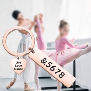 ENSIANTH Dance Teacher Gift Live Love Dance Keychain &5678 Jewelry Gift for Dance (&5678 Keychain rg)