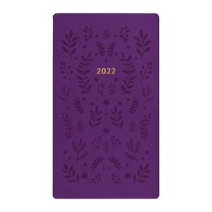 letts of london woodland medium pocket week to view 2022 diary - purple, (22-082175)