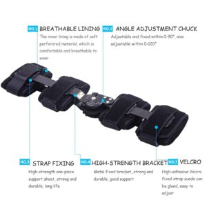 WILLQ Hinged ROM Knee Brace for Post Op Patella Injury Ligament Sports Injuries Arthritis Fracture Post Operative Support Recovery Stabilization Adjustable ​Orthopedic Support Stabilizer