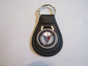 valiant logo emblem leather keychain - black