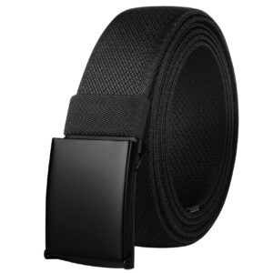 drizzte mens plus size 63'' newest comfortable stretch fabric cloth belt black