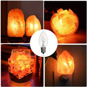 OHLGT 12 Pack Salt Lamp Light Bulbs 15 Watt, Himalayan Salt Lamp Original Replacement Bulbs E12 Socket Long Lasting Incandescent Bulbs Warm Light