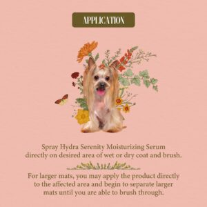 Hydra Senses Serenity Moisturizing Serum for Pets, Moisturizing Spray for Dogs and Cats, Pet Detangling Spray, Promotes a Soft and Shiny Coat