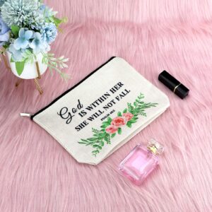 Sfodiary Motivational Gift for Women Makeup Bag Religious Gift for Sister Bible Verse Gift Cosmetic Bag Birthday Gifts for Friend Encouragement Graduation Christmas Gift Travel Cosmetic Pouch