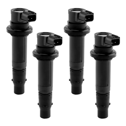 Ignition Coil Pack 4pcs Compatible with Yamaha 2003-2007 YZF R6| 2002-2006 YZF R1| 2006-2014 FZ1 & More Replaces# F6T558, 5VY-82310-00-00