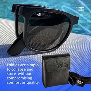 Foldies Remix Folding Sunglasses Polarized, UV400, UVA, UVB Protection for Men Women, Folding Sunglasses Leather Case