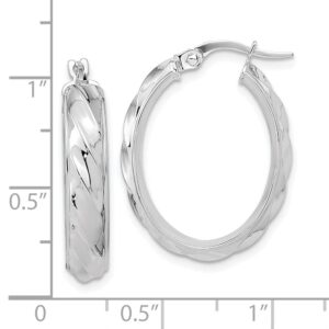 FJC Finejewelers 14 kt White Gold Hoops Polished and Twisted Oval Hoop Earrings 25 mm x 19 mm