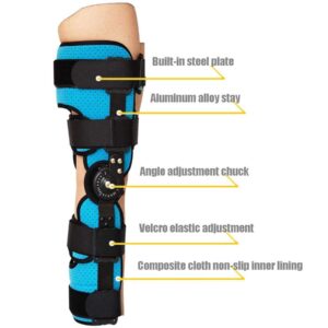 WILLQ ROM Knee Brace ​Post-Op Hinged Immobilizer Support Knee Brace for Recovery Stabilization MCL and PCL Injury Adjustable Medical Orthopedic Support Stabilizer After Surgery,Small