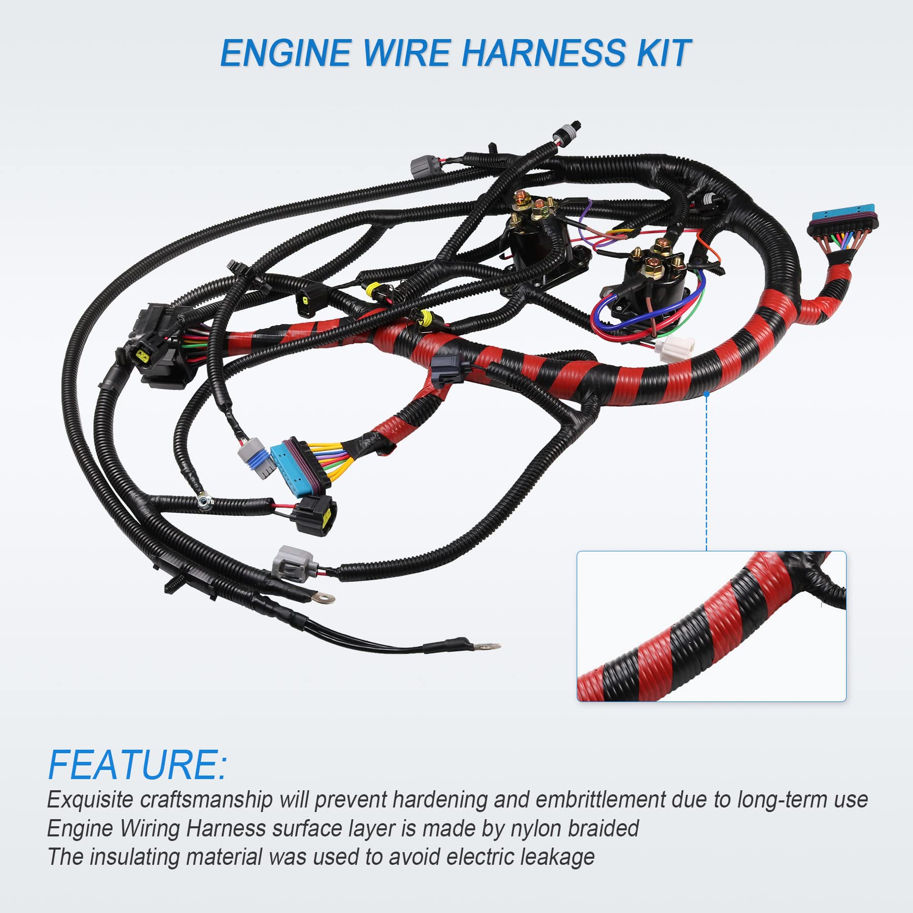 JDMSPEED New Engine Wiring Harness W/O Cali Replacement for Ford Super Duty F250 F350 1999 2000 2001 7.3L Diesel Replace F81Z12B637EA F81Z-12B637-EA