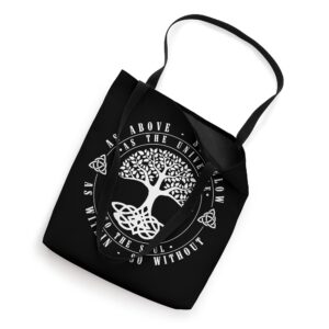 Celtic Tree Of Life Shirt As Above So Below Spiritual Yoga Tote Bag