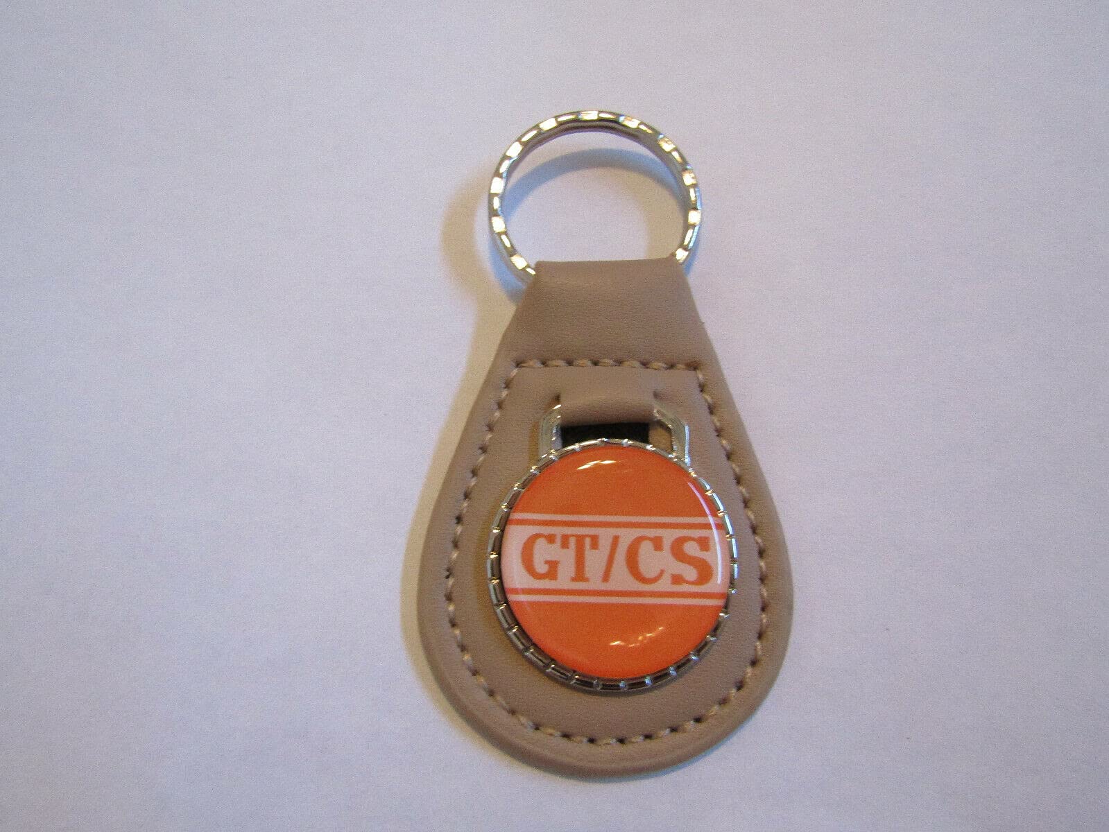 1968 SHELBY GT/CS CALIFORNIA SPECIAL LEATHER KEYCHAIN - BEIGE