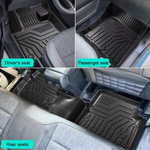 T TGBROS Floor Mats Custom Fit for 2021-2023 2024 Ford Bronco Sport All-Weather Floor Liners 2 Rows Car Mats Set Black