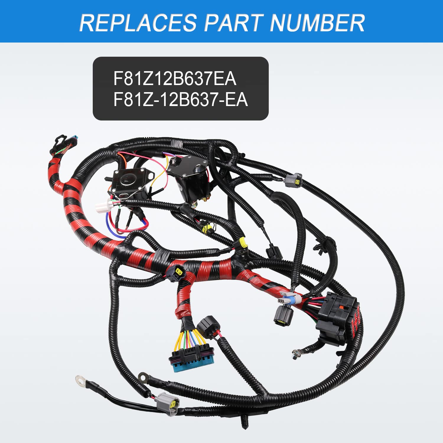 JDMSPEED New Engine Wiring Harness W/O Cali Replacement for Ford Super Duty F250 F350 1999 2000 2001 7.3L Diesel Replace F81Z12B637EA F81Z-12B637-EA