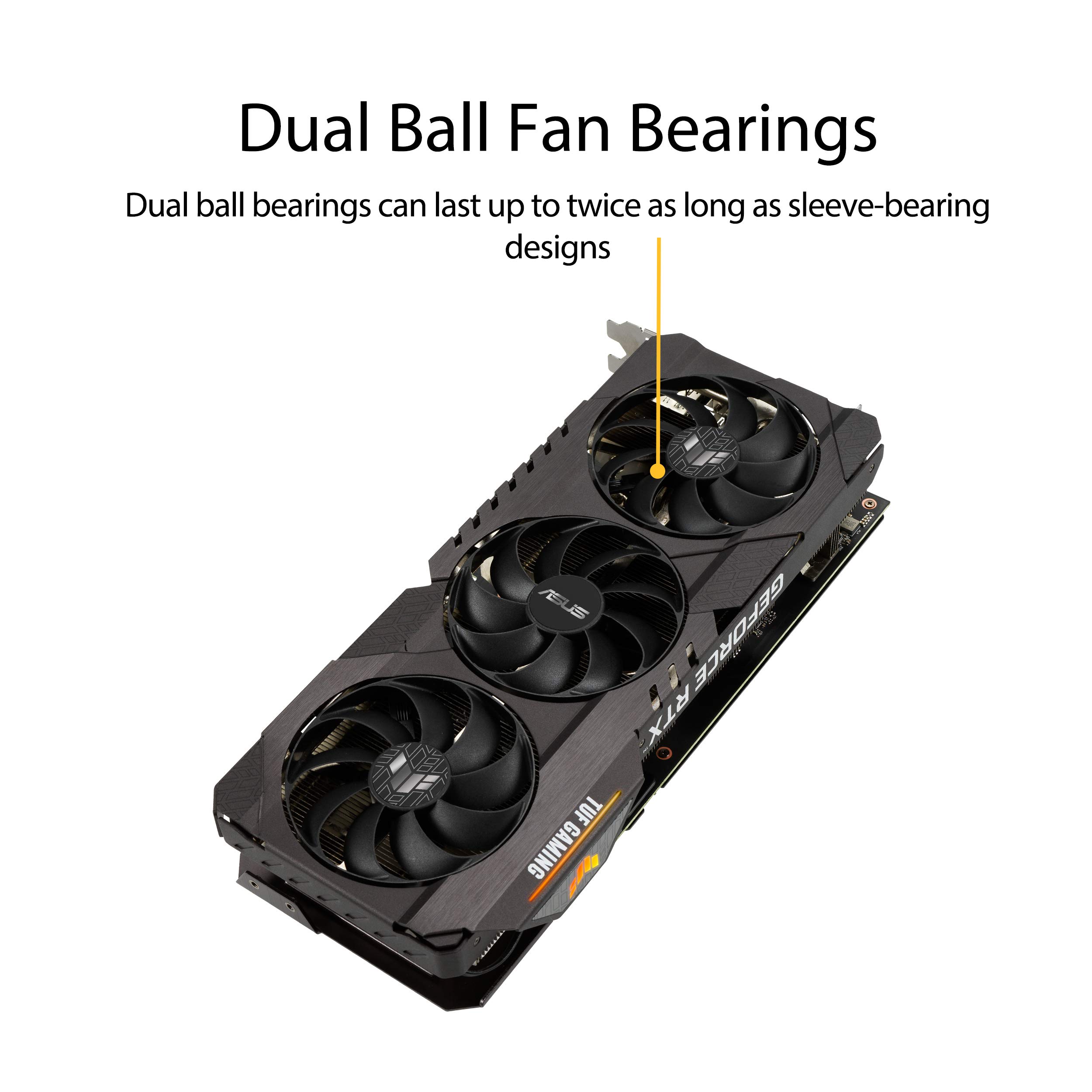 ASUS TUF Gaming NVIDIA GeForce RTX 3070 V2 OC Edition Graphics Card (PCIe 4.0, 8GB GDDR6, LHR, HDMI 2.1, DisplayPort 1.4a, Dual Ball Fan Bearings, Military-Grade Certification, GPU Tweak II)