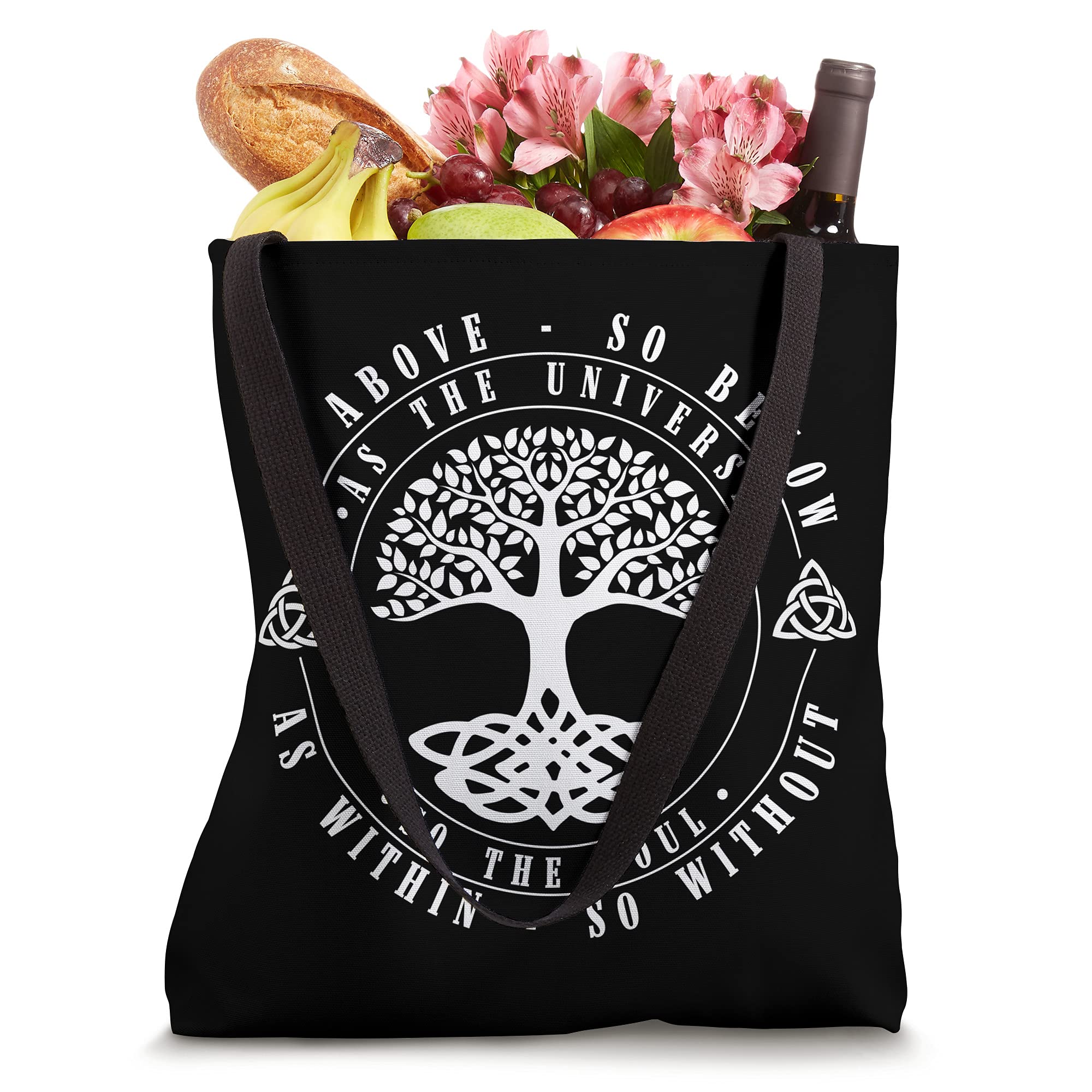 Celtic Tree Of Life Shirt As Above So Below Spiritual Yoga Tote Bag