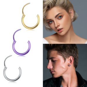 ORAZIO Small Stainless Steel Cartilage Earring for Women Endless Small Earrings Colorful Men Hoop Earring Set