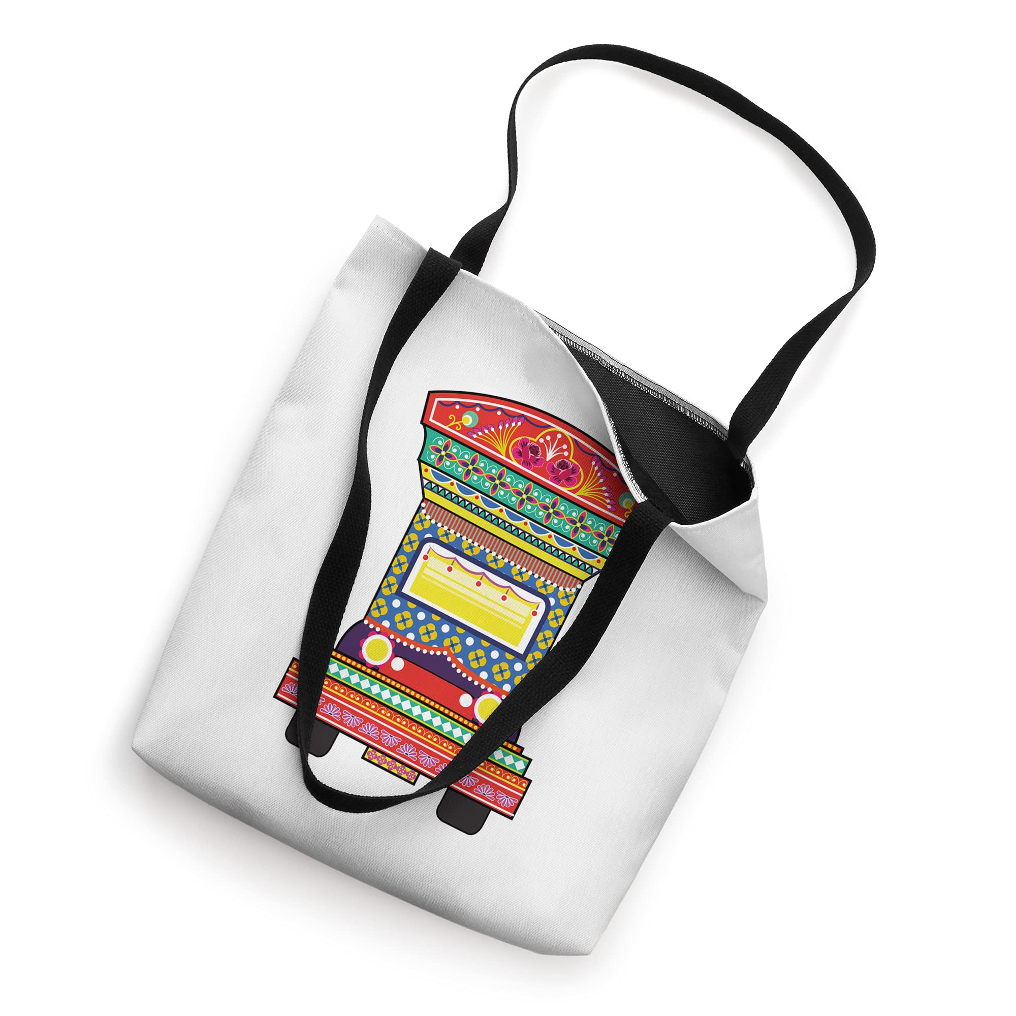 Colorful Jingle Truck Art of Pakistan Tote Bag