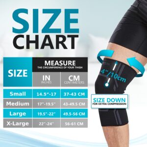 Knee Compression Sleeve for Men and Women (2 Pack), Knee Support Brace for Running and Work out (Medium)