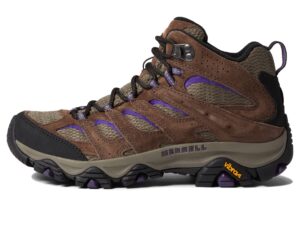 merrell women's moab 3 mid hiking boot, bracken/purple, 9