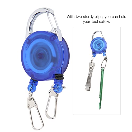 SALUTUY Retractable Steel Wire Retractor, Fly Fishing Double Retractor 48cm Fly Fishing Tools Portable Independent Fixation for Camping for Fishing