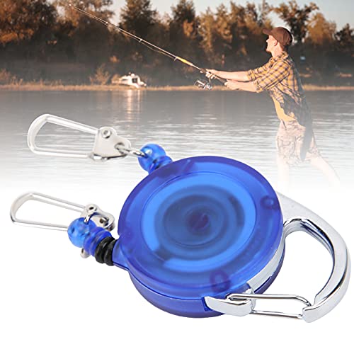 SALUTUY Retractable Steel Wire Retractor, Fly Fishing Double Retractor 48cm Fly Fishing Tools Portable Independent Fixation for Camping for Fishing