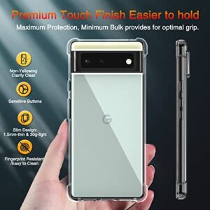 Ferilinso Designed for Google Pixel 6 5G Case, Shockproof Protective Phone Case Slim Cover, Military Grade Protection, 10X Anti-Yellowing,Clear