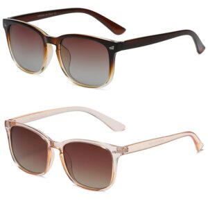 dushine polarized sunglasses for women classic retro style 100% uv protection