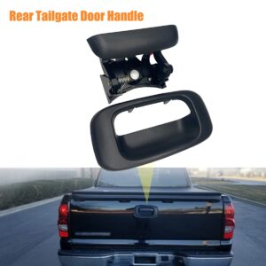 NPAUTO Tailgate Handle Latch Compatible with 1999 2000 2001 2002 2003 2004 2005 2006 Chevy Silverado 1500 2500 3500 GMC Sierra Hu-mmer H2, Black Tailgate Set, 15997911, 15228539, 15228541, 15228540