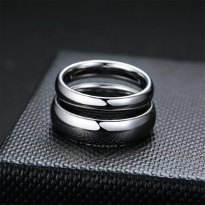 ZKXXJ Personalized Wedding Bands Sets for Him and Her,2Pcs Tungsten Carbide Custom Name Engraved Heart Couple's Ring Set Customized Couple Jewelry for Valentine's Day,Promise Gift