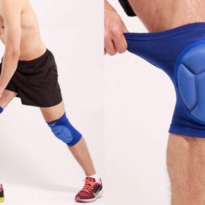 Sponge Cushioned Knee Support Pad 1 Pair Crush proof Sport Kneecap Brace Elastic Sleeve Fitness Bike Basketball MMA Boxing Ski Knee Injury Protector Guard - Pain- relief, Warm-up