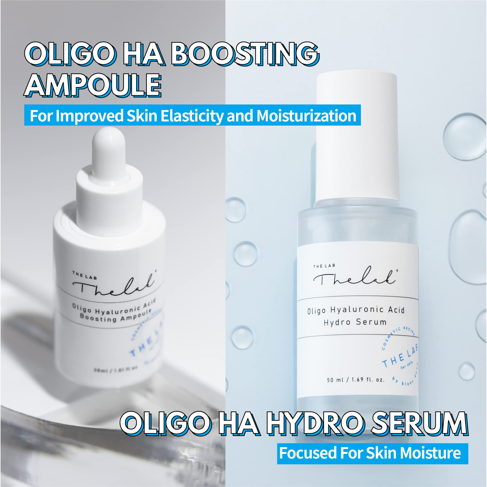 THE LAB BY BLANC DOUX Oligo Hyaluronic Acid Hydro Serum - Triple Focused Potent Skin Moisturization w/Low Molecular Weight Hyaluronic Acid Deep Intensive Moisturizing 1.69 Fl Oz Korean Skincare