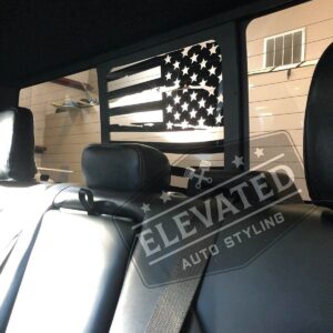 Elevated Auto Styling - Ford F150 Rear Middle Window American Flag Decal Fits, F250, F350… (Distressed)